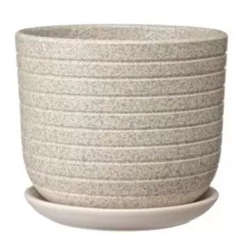 Горшок для цветов Пряности с поддоном, 0.8 л, керамика, белый бук