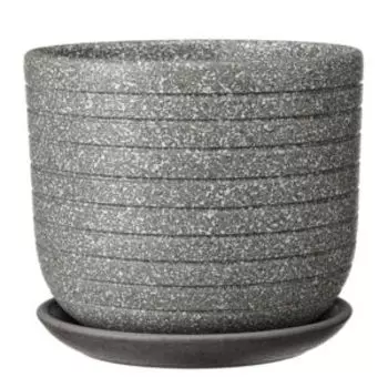 Горшок для цветов Пряности с поддоном, 0.8 л, керамика, серый бук