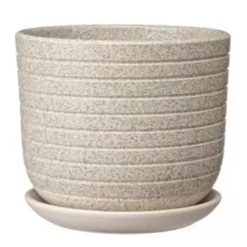 Горшок для цветов Пряности с поддоном, 2.9 л, керамика, белый бук