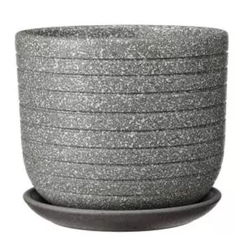 Горшок для цветов Пряности с поддоном, 2.9 л, керамика, серый бук