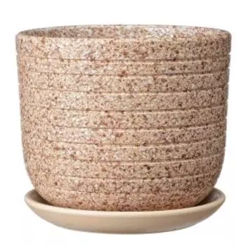 Горшок для цветов Пряности с поддоном, 2.9 л, керамика, бежевый бук