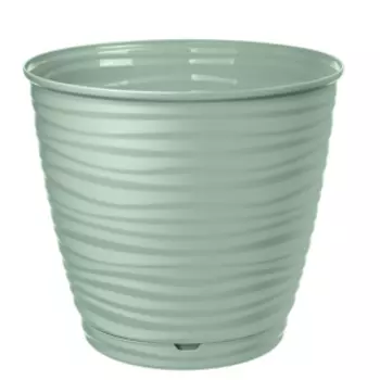 Горшок для цветов Саффрон с поддоном, 14.6 см, 1.5 л, светло-зеленый