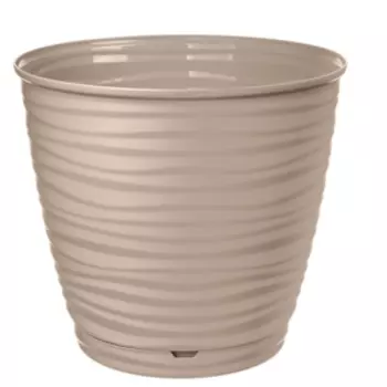 Горшок для цветов Саффрон с поддоном, 17.6 см, 2.6 л, бежевый