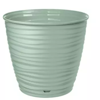 Горшок для цветов Саффрон с поддоном, 17.6 см, 2.6 л, светло-зеленый