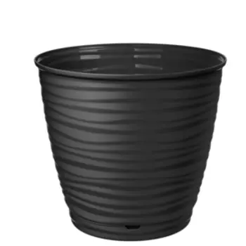 Горшок для цветов Саффрон с поддоном, 17.6 см, 2.6 л, черный