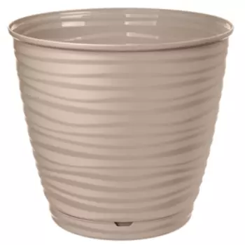 Горшок для цветов Саффрон с поддоном, 22.4 см, 5.4 л, бежевый
