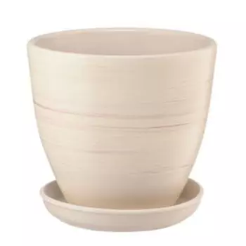 Горшок для цветов Волна с подставкой, 17.5 см, 2.4 л, бежевый