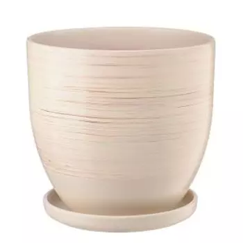 Горшок для цветов Волна с подставкой, 21 см, 4.7 л, бежевый