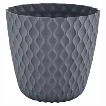 Горшок для цветов Wave, 10 л, пластик, вулканический серый