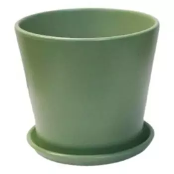 Горшок керамический Цилиндр с поддоном, 10 см, 0.3 л, нефрит