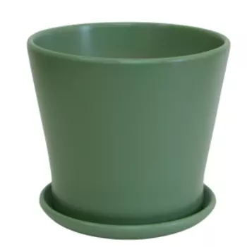 Горшок керамический Цилиндр с поддоном, 12 см, 0.5 л, нефрит