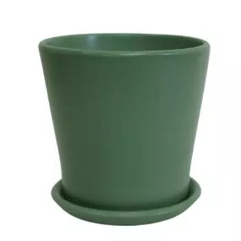 Горшок керамический Цилиндр с поддоном, 13 см, 1 л, нефрит