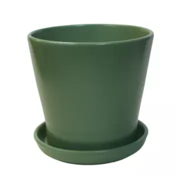 Горшок керамический Цилиндр с поддоном, 17 см, 1.8 л, нефрит