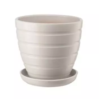 Горшок керамический с подставкой, 1.4 л, 14.5х14.5х13 см, серый