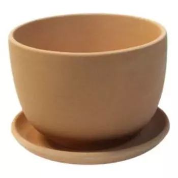 Горшок керамический Шар с поддоном, 13 см, 0.5 л, терракот