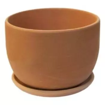 Горшок керамический Шар с поддоном, 14 см, 1.05 л, терракот