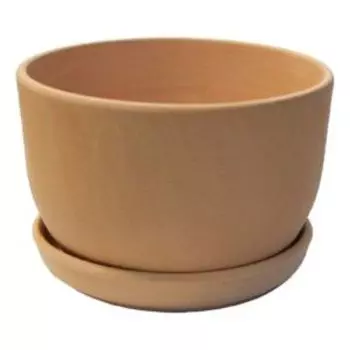 Горшок керамический Шар с поддоном, 17 см, 1.65 л, терракот