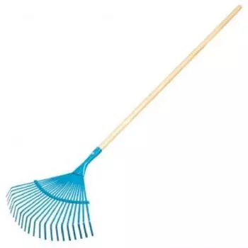 Грабли веерные стальные Palisad Luxe, 430х1550 мм, 22 плоских зуба, лакированный черенок