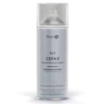 Грунт-эмаль по ржавчине Elcon 3в1, матовая, серая, 520 мл, аэрозоль
