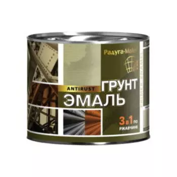 Грунт-эмаль Радуга 3в1 по ржавчине, серая, 0,9 кг