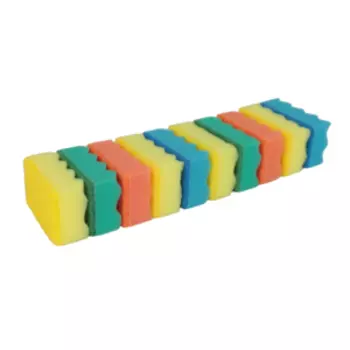 Губка для мытья посуды Big City Life Оптима с волнистой поверхностью, 10 шт, 7.9х4.9х3 см