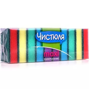 Губка для мытья посуды Чистюля Макси, 10 шт