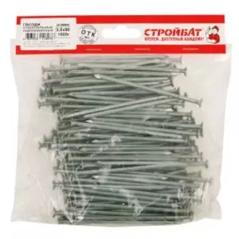 Гвоздь строительный оцинкованный Стройбат, 3,5х90 мм, 1 кг
