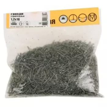 Гвоздь строительный Стройбат, 1,2х16 мм, 1 кг