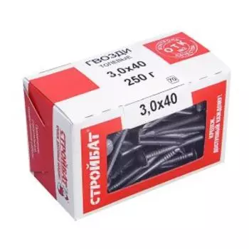 Гвозди толевые СТРОЙБАТ, 3х40 мм, 0.25 кг