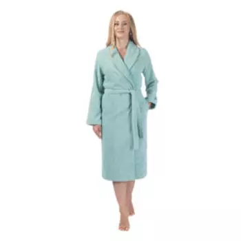 халат махровый женский CLEANELLY Юнионе, размер: 44, гладкокрашеный, голубой, 400г/м2, 100%хл.
