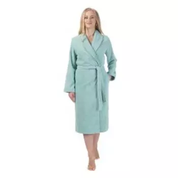 халат махровый женский CLEANELLY Юнионе, размер: 46, гладкокрашеный, голубой, 400г/м2, 100%хл.