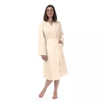 Халат вафельный женский Confetto, р. 54, молочный
