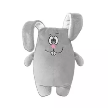 Игрушка-антистресс Зайчик, 22х21 см, серый, 100% п/э, холлофайбер