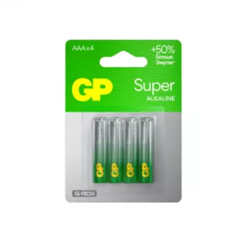 Элемент питания алкалиновый GP Super Alkaline G-Tech, 24 А, ААA, 4 шт
