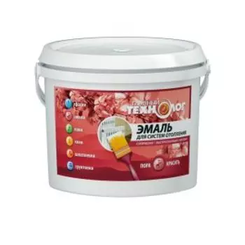 Эмаль акриловая для систем отопления ГЛАВНЫЙ ТЕХНОЛОГ, 0,5кг, супербелая, полуматовая