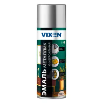 Эмаль акриловая универсальная Vixen Металлик, хром зеркальный, 520 мл