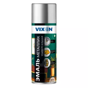Эмаль акриловая универсальная Vixen Металлик, хром, 520 мл