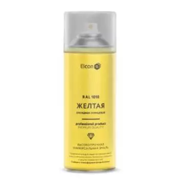 Эмаль алкидная универсальная Elcon RAL 1018, желтая, глянцевая, 520 мл, аэрозоль