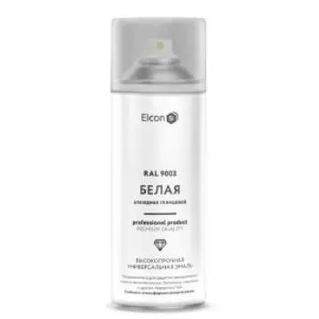 Эмаль алкидная универсальная Elcon RAL 9003, белая, глянцевая, 520 мл, аэрозоль