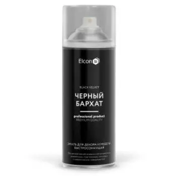 Эмаль для декора и мебели быстросохнущая Elcon, черный бархат, 520 мл, аэрозоль