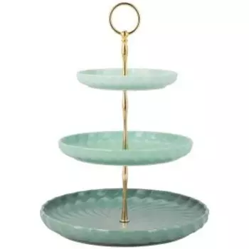 Этажерка 3-х ярусная Fresh Taste Green, 26/20.5/15 см, фарфор