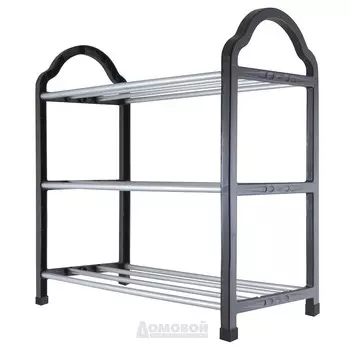 этажерка для обуви ДОМОВОЙ, 3 яруса, размер 42х18х41 см, металл/пластик