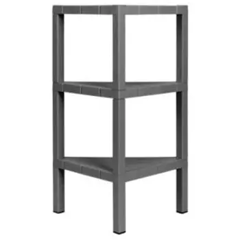 Этажерка Econova Nature, 3 полки, 33х33х72.5 см, пластик, серый