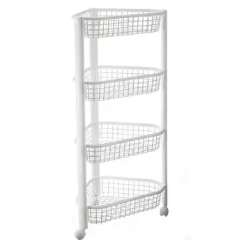 Этажерка IDEA Евро угловая, на колесах, 4 секции, пластик, белый