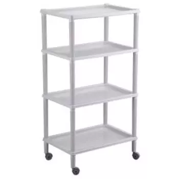 Этажерка разборная Бытпласт Флавия, 4 полки, 42х29х81 см, светло-серый пластик