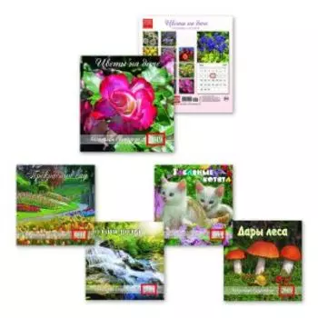 календарь настенный односекционный 20х20см на скрепке с курсором КР14