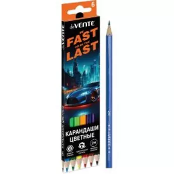 Карандаши цветные de VENTE Fast Or Last, 6 цветов, 2М, шестигранные