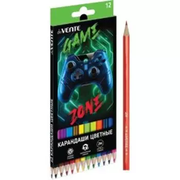 Карандаши цветные de VENTE Gamer, 12 цветов, 2М, шестигранные