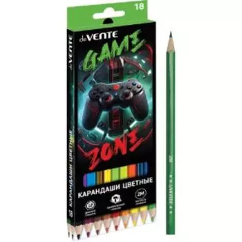 Карандаши цветные de VENTE Gamer, 18 цветов, 2М, шестигранные