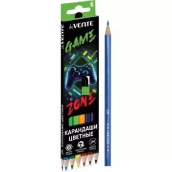 Карандаши цветные de VENTE Gamer, 6 цветов, 2М, шестигранные